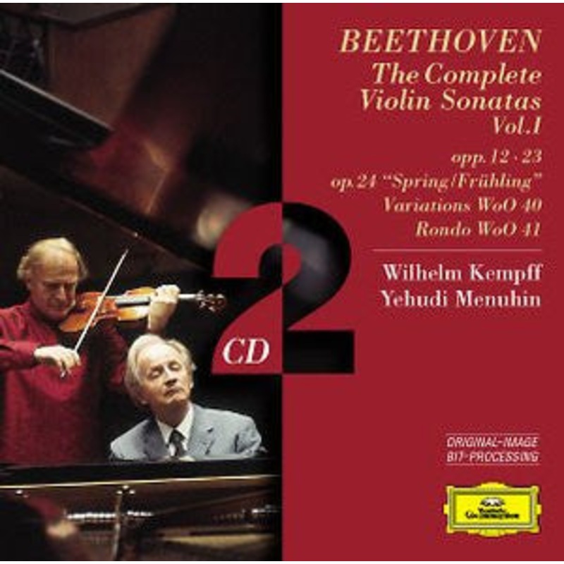Ludwig van Beethoven, Wilhelm Kempff, Yehudi Menuhin – The Complete Violin Sonatas Vol. I: Opp. 12  23  Op. 24 Spring = Frhling  Variations WoO 40  Rondo WoO 41 (2xCD, Comp, RM) (Very Good Plus (VG+))