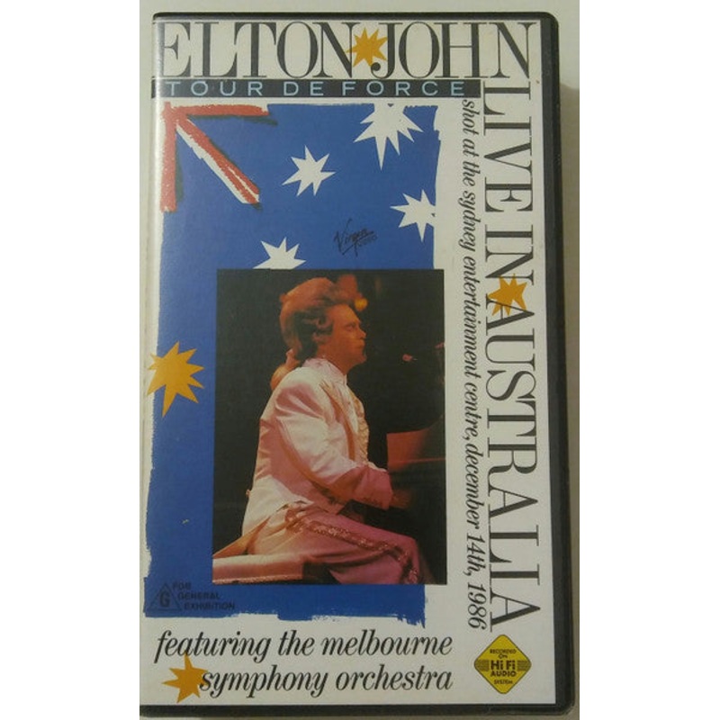 Elton John – Live In Australia (Featuring The Melbourne Symphony Orchestra) (VHS, PAL) (Very Good Plus (VG+))