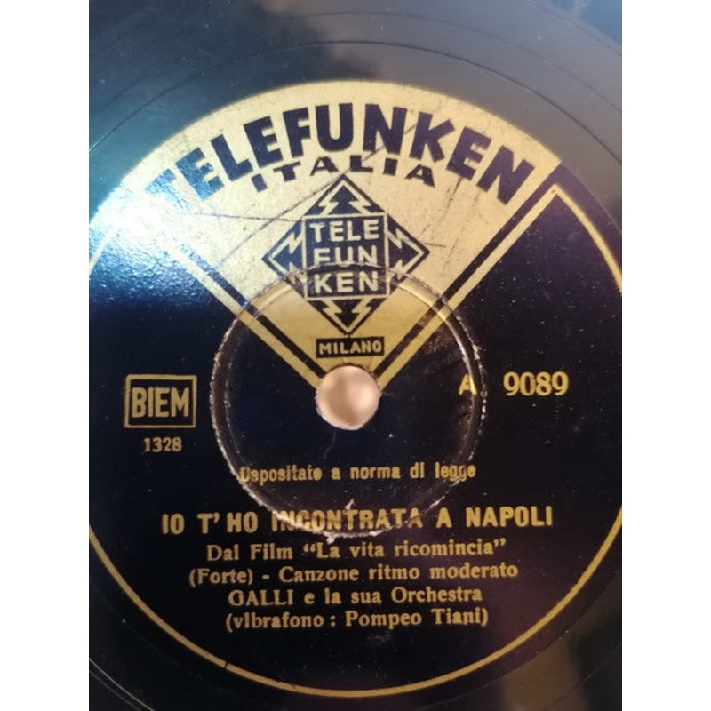 Cesare Galli E La Sua Orchestra – Ti Ho Incontrata A Napoli / Sinfonie D’Amore (Symphonie) (Shellac, 10) (Very Good Plus (VG+))