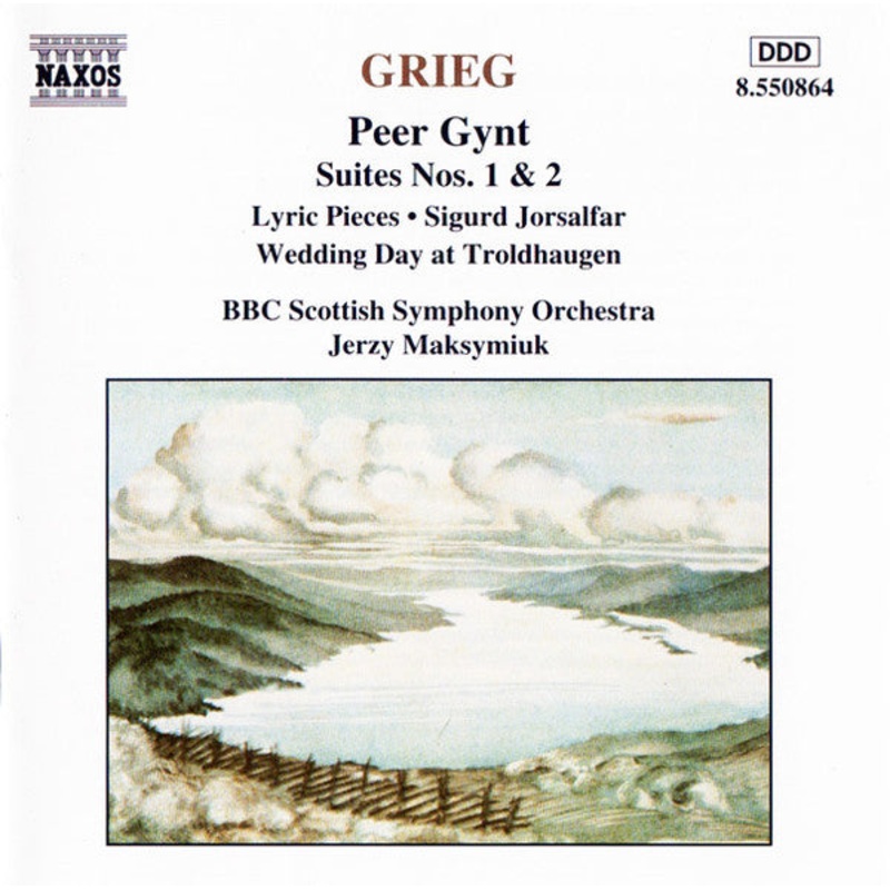 Grieg* / BBC Scottish Symphony Orchestra, Jerzy Maksymiuk – Peer Gynt Suites Nos. 1 & 2  Lyric Pieces  Sigurd Jorsalfar  Wedding Day At Troldhaugen   (CD, Album, RE) (Very Good Plus (VG+))