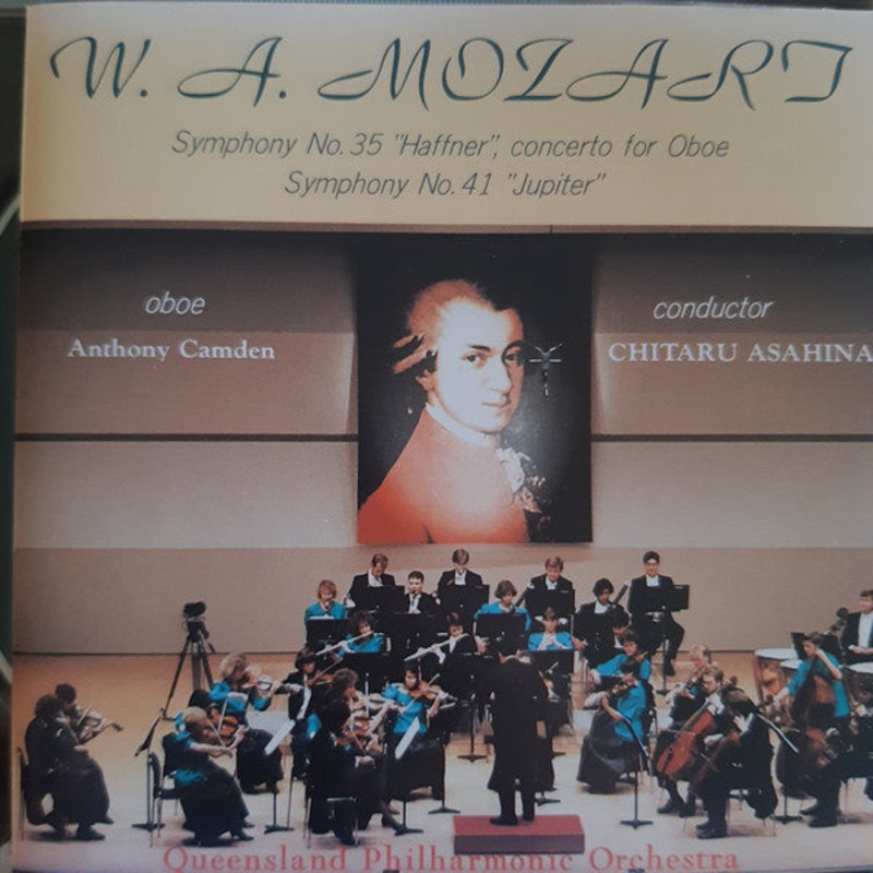 W. A. Mozart*, Anthony Camden, Chitaru Asahina, Queensland Philharmonic Orchestra – Symphony No.35 Haffner K.385, Concerto For Oboe K.314, Symphony No.41 Jupiter K.551 (CD, Album, Promo) (Very Good Plus (VG+))