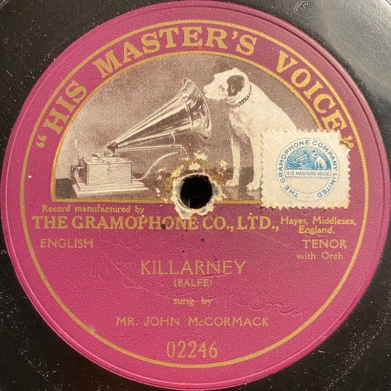 John McCormack  – Killarney (Shellac, 12, S/Sided) (Very Good (VG))