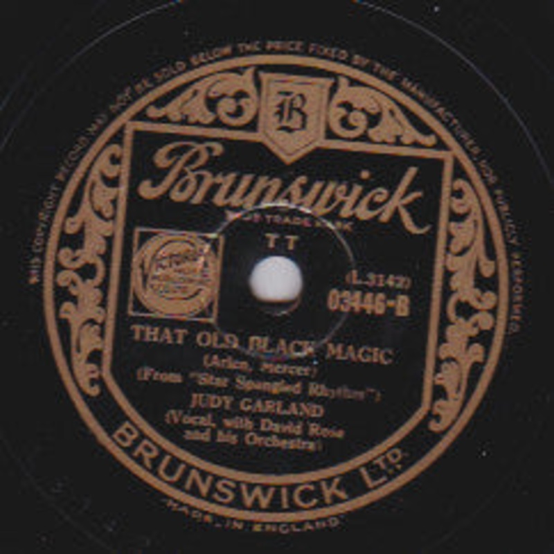 Judy Garland – That Old Black Magic / Poor Little Rich Girl (Shellac, 10) (Very Good (VG))