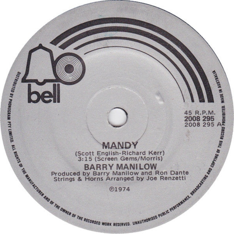 Barry Manilow – Mandy (7, Single) (Very Good Plus (VG+))