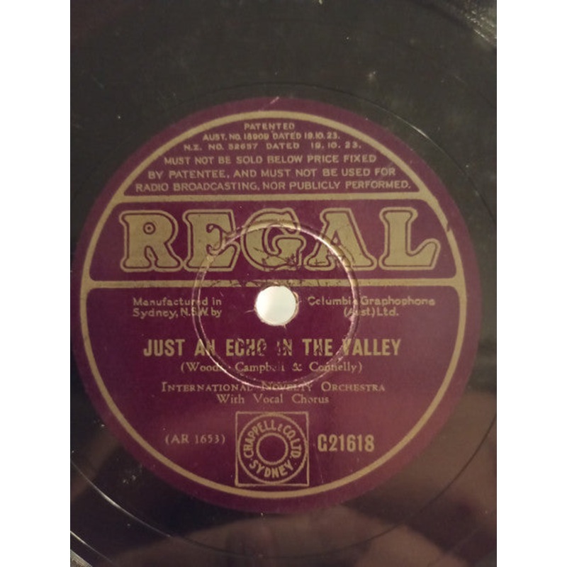 International Novelty Orchestra – Just An Echo In The Valley / Rose Dreams (Shellac, 10) (Very Good Plus (VG+))