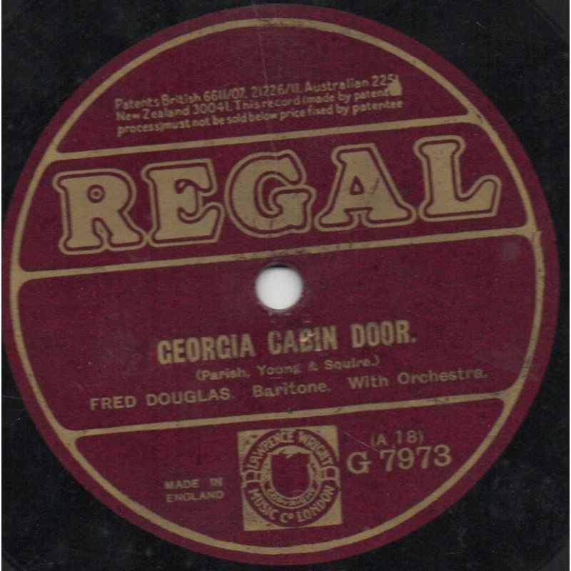 Fred Douglas – Georgia Cabin Door / I’ll Stand Beneath Your Window And Whistle (Shellac, 10) (Very Good (VG))