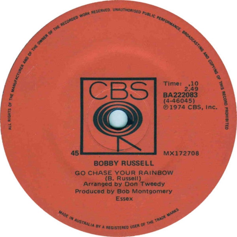 Bobby Russell – Go Chase Your Rainbow (7, Single) (Very Good Plus (VG+))