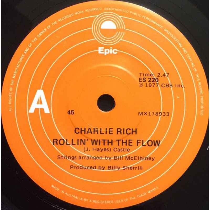 Charlie Rich – Rollin’ With The Flow (7, Single) (Very Good Plus (VG+))
