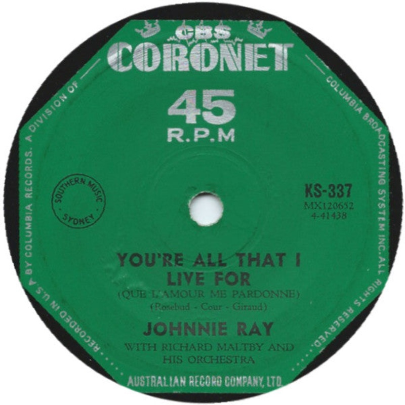 Johnnie Ray – I’ll Never Fall In Love Again (7, Single) (Very Good (VG))