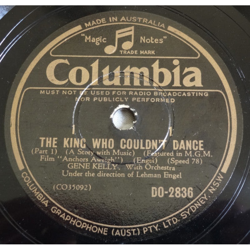 Gene Kelly – The King Who Couldn’t Dance (Shellac, 10) (Good Plus (G+))