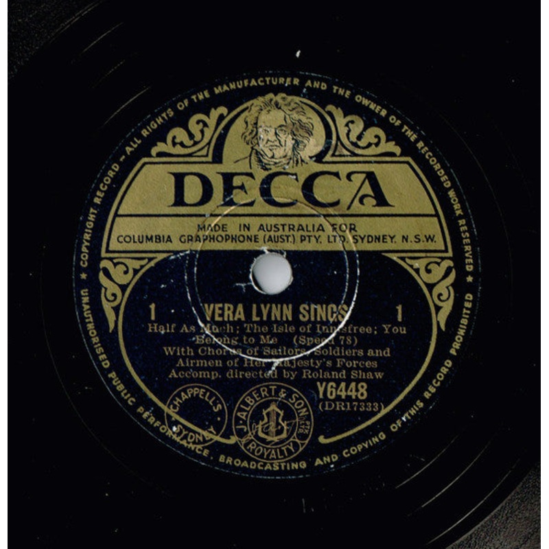 Vera Lynn – Vera Lynn Sings (Shellac, 10) (Good Plus (G+))