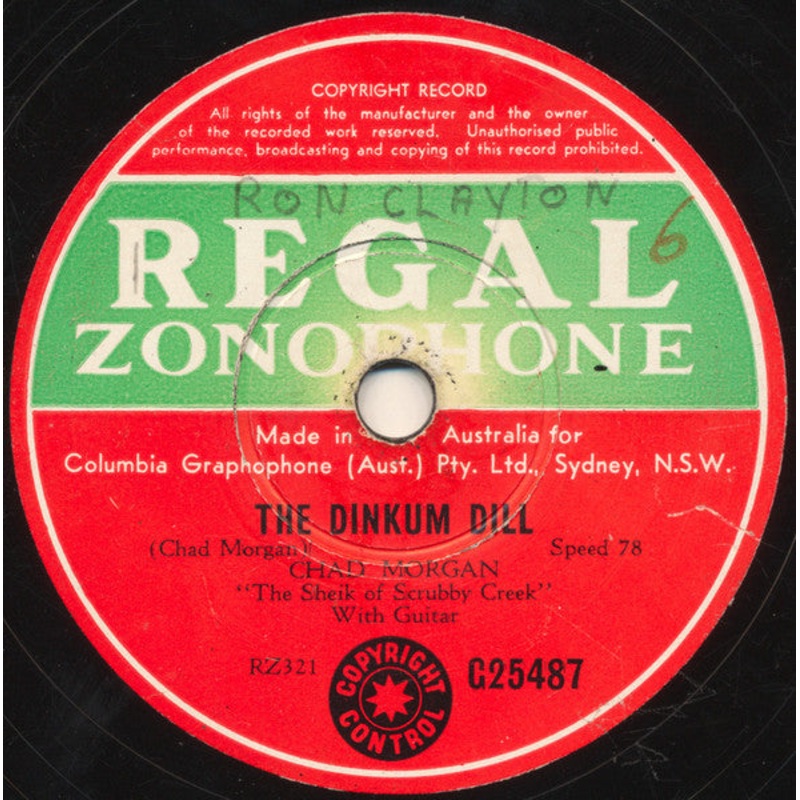 Chad Morgan – The Dinkum Dill / The Sheik Goes Courting (Shellac, 10) (Very Good (VG))