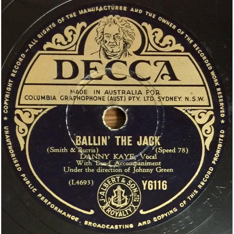 Danny Kaye  –  Ballin’ The Jack / I Wonder Who’s Kissing Her Now (Shellac, 10) (Very Good (VG))