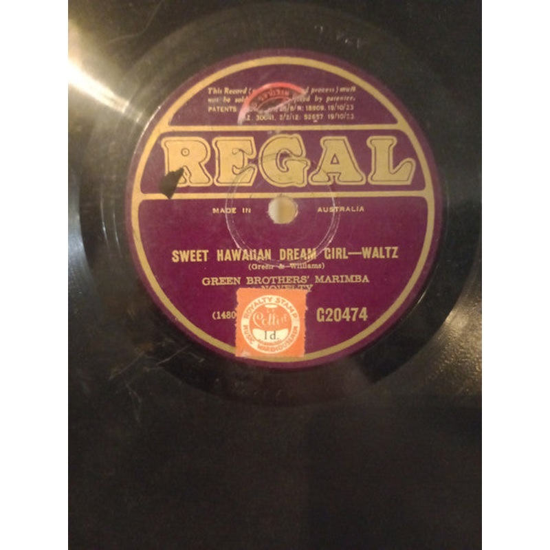 Green Brothers’ Novelty Band – Sweet Hawaiian Dream Girl / Underneath The Blue Hawaiian Skies (Shellac, 10) (Very Good (VG))