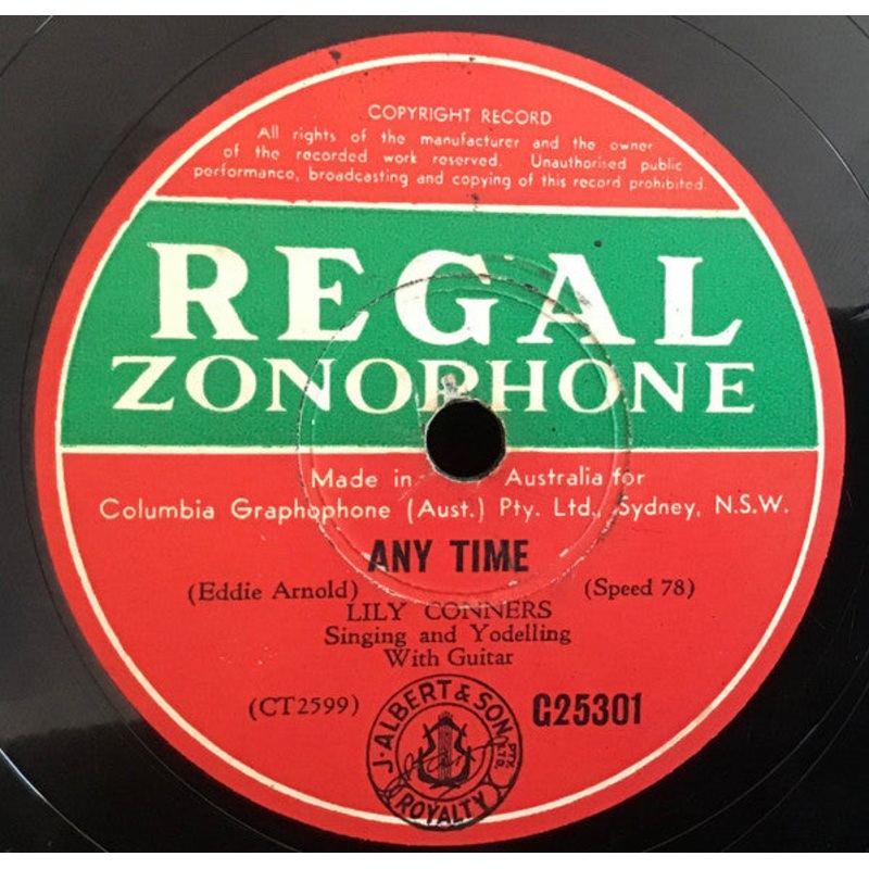 Lily Conners – Any Time / When Things Go Wrong  (Shellac, 10) (Very Good (VG))