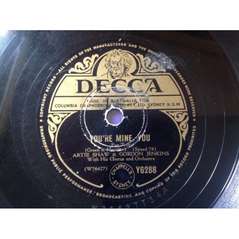 Artie Shaw And Gordon Jenkins and his Orchestra and Chorus – I’m Forever Blowing Bubbles / You’re Mine, You! (Shellac, 10) (Good Plus (G+))