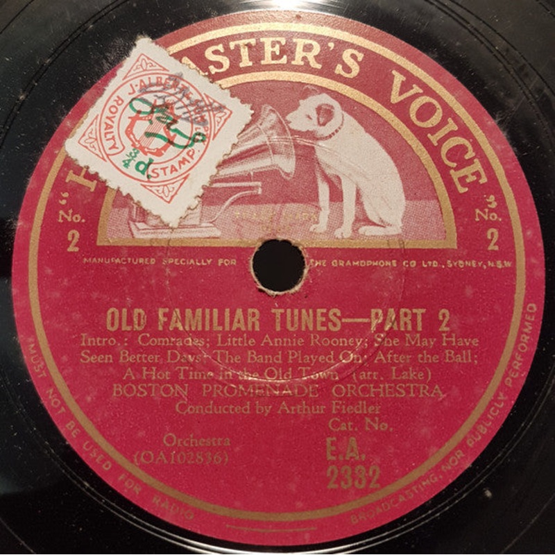 Boston Promenade Orchestra – Old Familiar Tunes (Shellac, 10) (Very Good (VG))