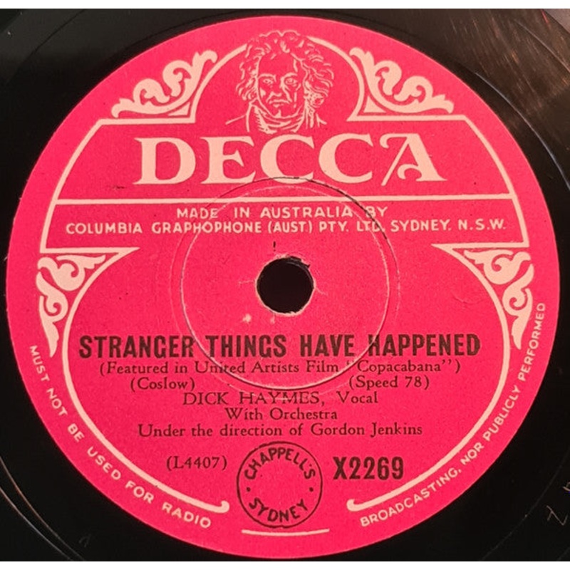 Dick Haymes – ‘Twas Only An Irishman’s Dream / Stranger Things Have Happened (Shellac, 10) (Good Plus (G+))