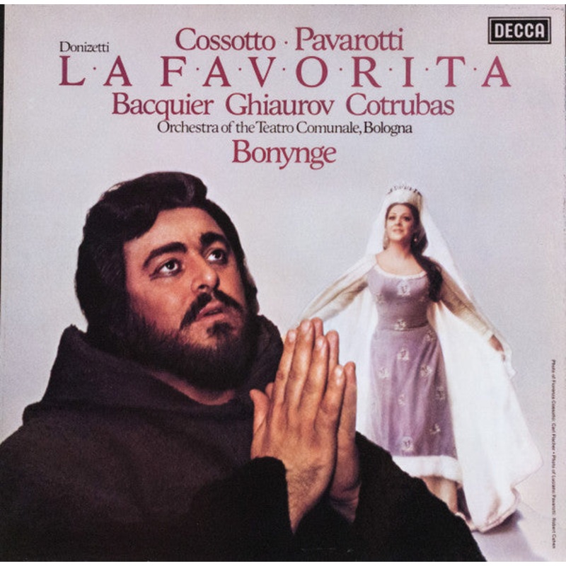 Gaetano Donizetti, Fiorenza Cossotto, Luciano Pavarotti, Gabriel Bacquier, Nicolai Ghiaurov, Ileana Cotrubas, Orchestra Del Teatro Comunale Di Bologna, Richard Bonynge – La Favorita (3xLP + Box) (Very Good Plus (VG+))