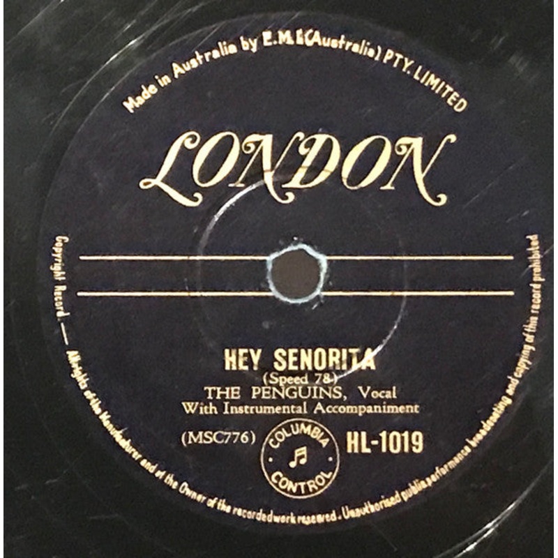 The Penguins – Hey Senorita / Earth Angel (Will You Be Mine) (Shellac, 10) (Very Good (VG))