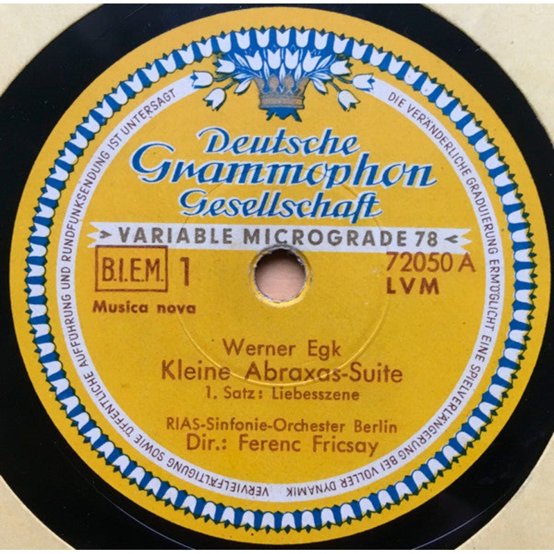 RIAS Symphonie-Orchester Berlin, Werner Egk, Ferenc Fricsay – Kleine Abraxas Suite (Shellac, 12) (Very Good (VG))