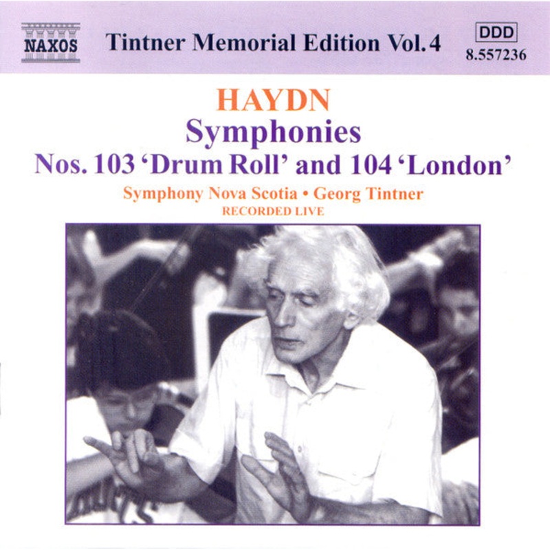 Joseph Haydn, Symphony Nova Scotia, Georg Tintner – Symphonies Nos. 103 ‘Drum Roll’ And 104 ‘London’ (CD, Album) (Very Good Plus (VG+))