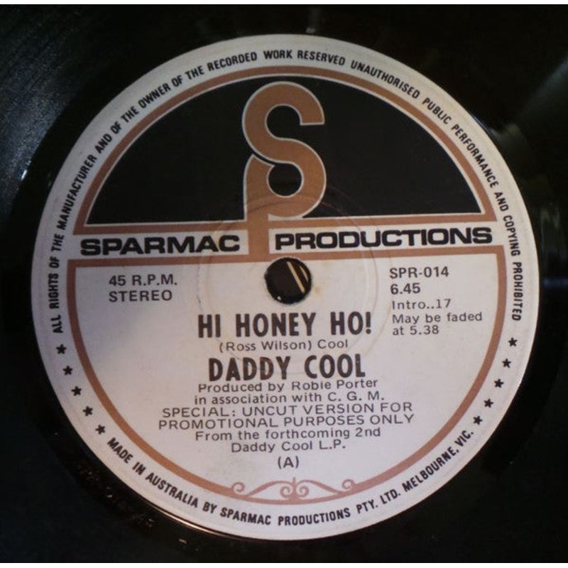 Daddy Cool  – Hi Honey Ho! (7, Single, Promo) (Very Good (VG))