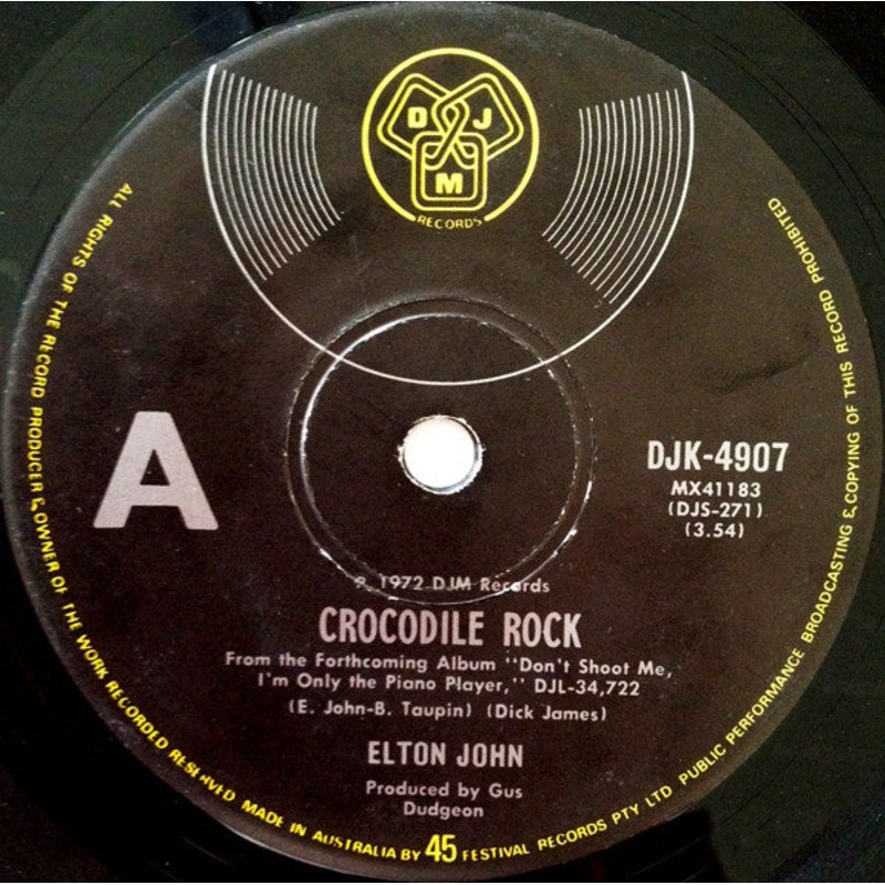 Elton John – Crocodile Rock (7, Single, Mono) (Very Good Plus (VG+))