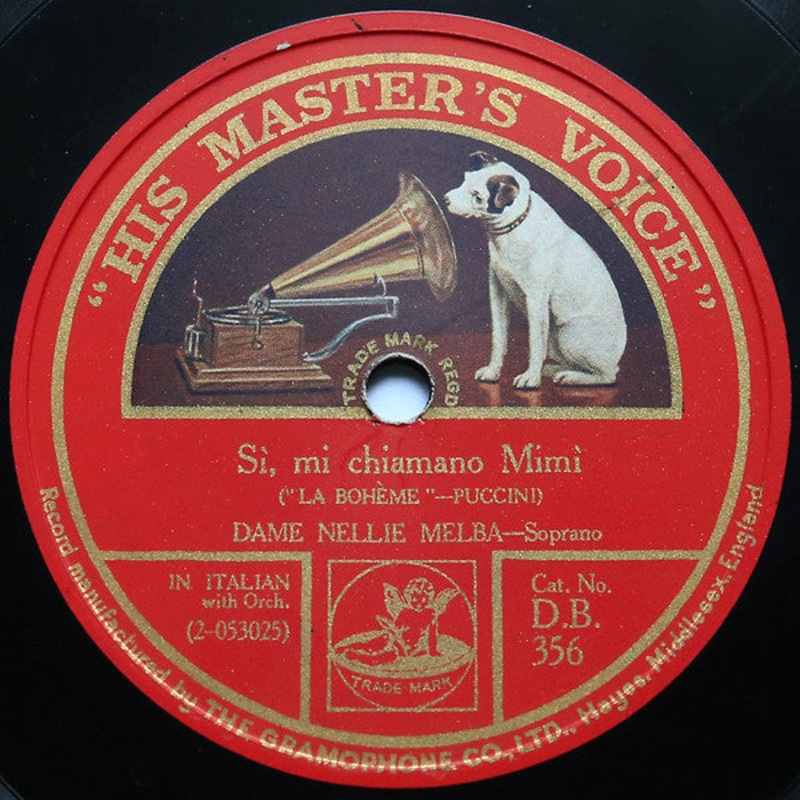 Nellie Melba – Si, Mi Chiamano Mimi / Donde Lieta Usci, Al Tuo Grido D’Amore (Shellac, 12) (Very Good (VG))