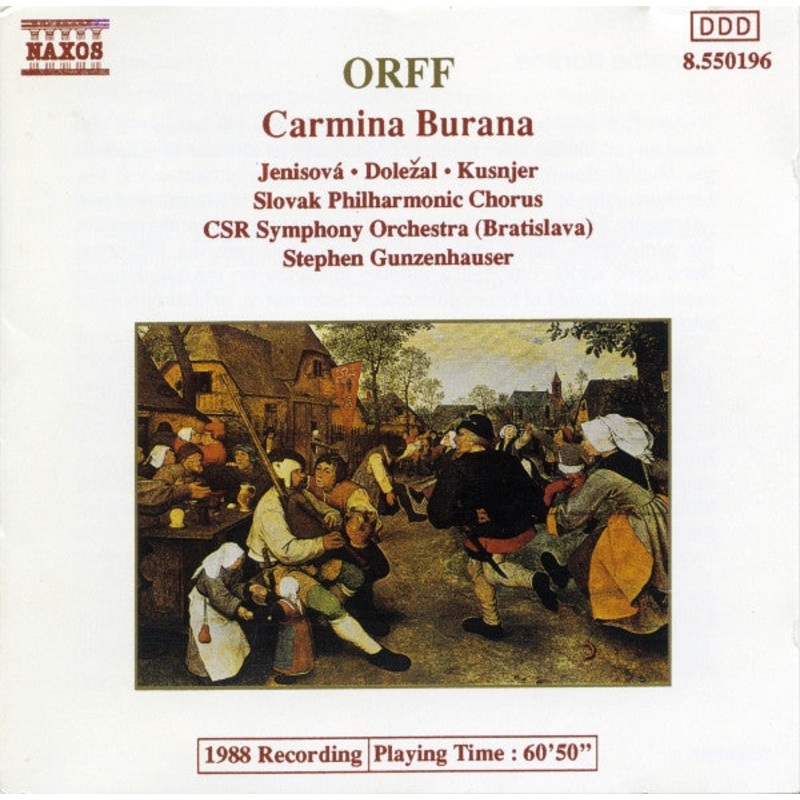 Carl Orff, Eva Jenisov  Vladimr Doleal  Ivan Kusnjer, Slovak Philharmonic Chorus, Slovak Radio Symphony Orchestra, Stephen Gunzenhauser – Carmina Burana (CD, Album) (Very Good Plus (VG+))
