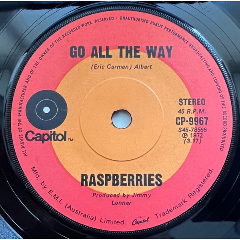 Raspberries – Go All The Way  (7, Single) (Very Good Plus (VG+))