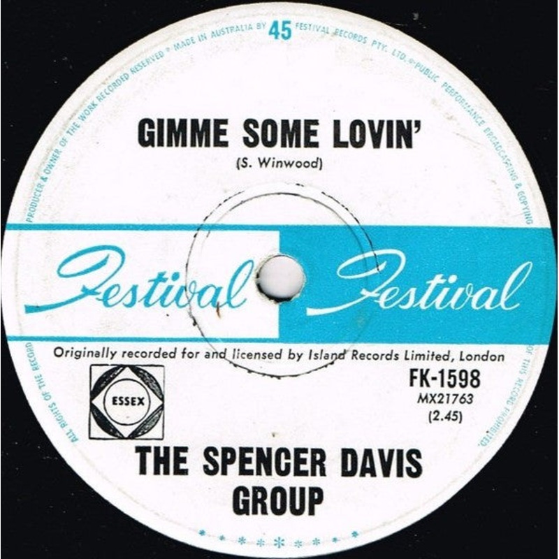 The Spencer Davis Group – Gimme Some Lovin / Blues In F (7, Single) (Good Plus (G+))