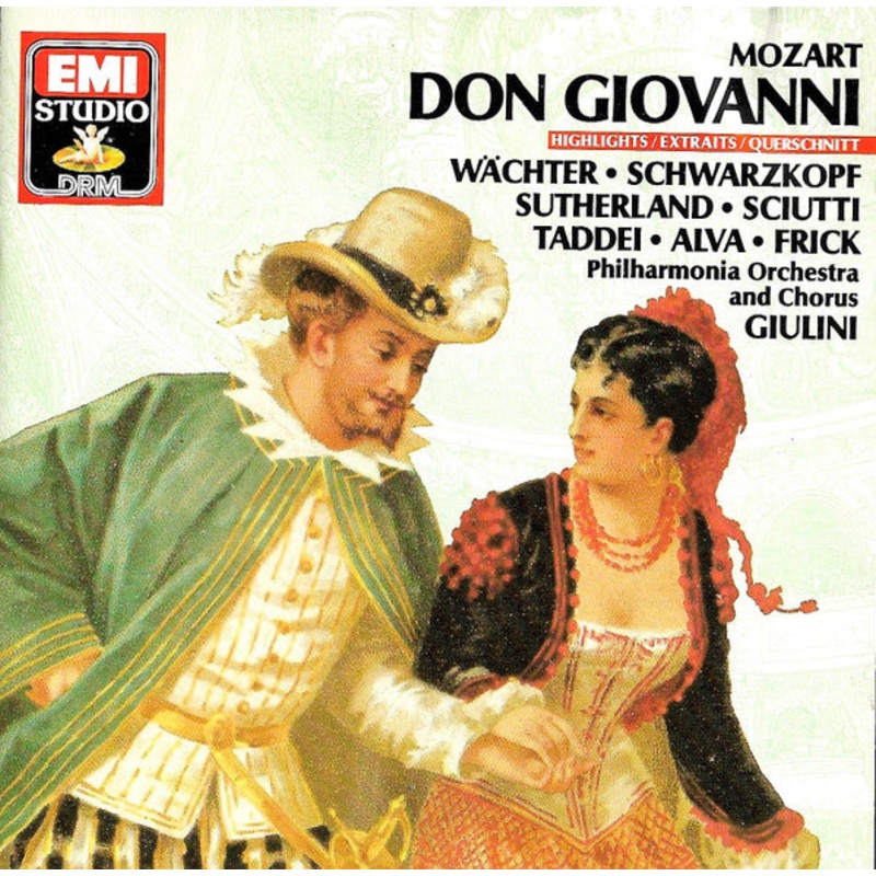 Wolfgang Amadeus Mozart – Philharmonia Orchestra, Carlo Maria Giulini – Don Giovanni (Highlights) (CD, Album, Mixtape, RM) (Very Good Plus (VG+))