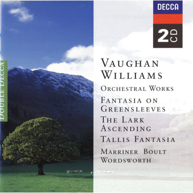 Ralph Vaughan Williams – Sir Neville Marriner, Sir Adrian Boult, Barry Wordsworth – Orchestral Works. Fantasia On Greensleeves / The Lark Ascending / Tallis Fantasia (2xCD, Comp, RE) (Very Good (VG))