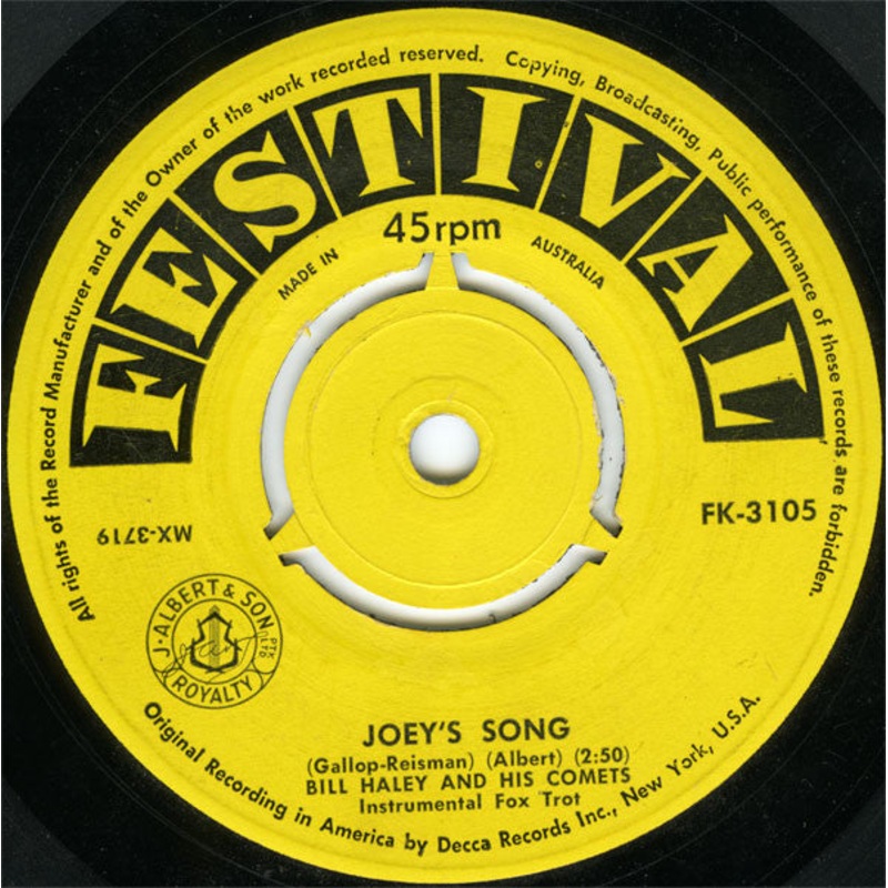 Bill Haley And His Comets – Joey’s Song  (7, Single, Mono) (Good Plus (G+))