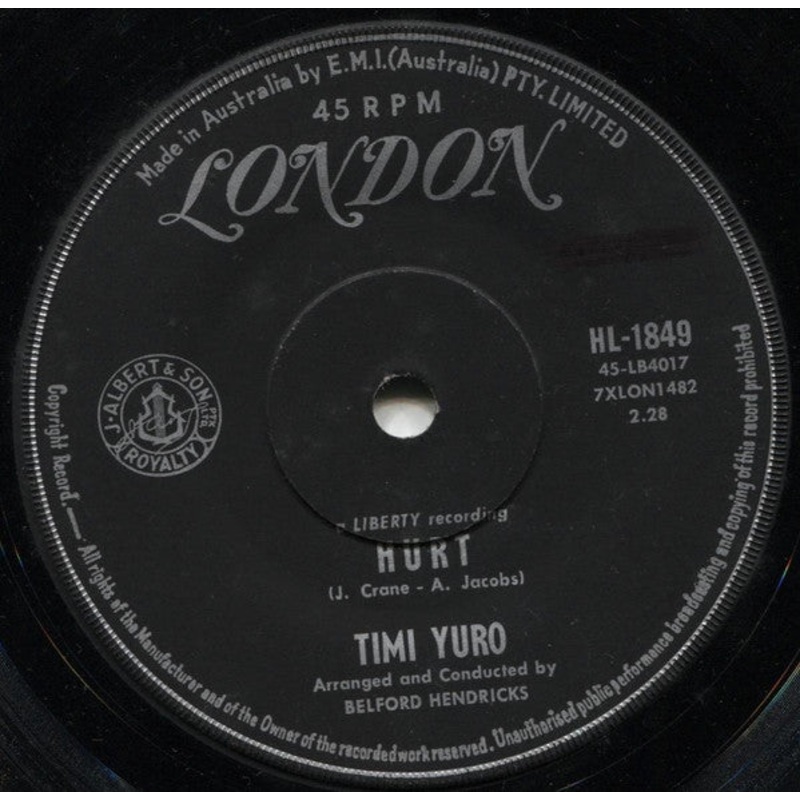 Timi Yuro – Hurt / I Apologize (7, Single) (Good Plus (G+))