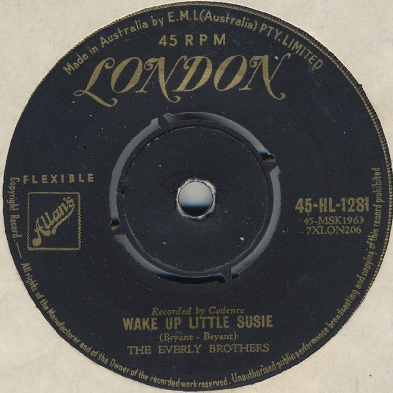 Everly Brothers – Wake Up Little Susie (7, Single) (Good Plus (G+))