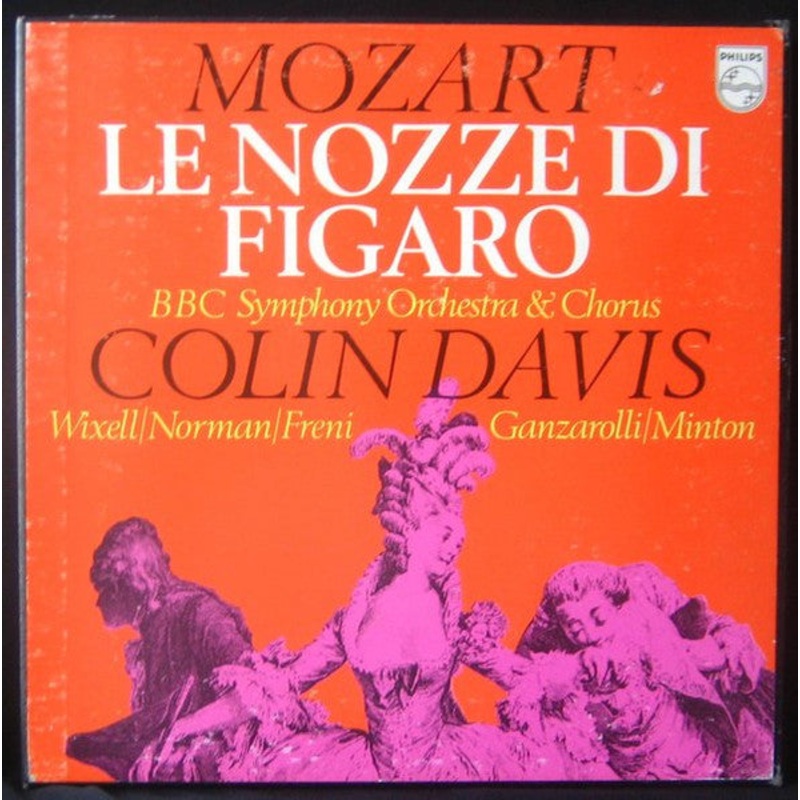 Wolfgang Amadeus Mozart  Sir Colin Davis, BBC Symphony Chorus & BBC Symphony Orchestra, Ingvar Wixell , Jessye Norman , Mirella Freni , Wladimiro Ganzarolli , Yvonne Minton – Le Nozze Di Figaro (4xLP, Album + Box) (Very Good Plus (VG+))