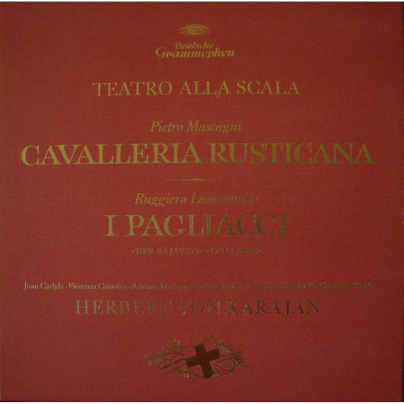 Pietro Mascagni / Ruggiero Leoncavallo – Joan Carlyle, Fiorenza Cossotto, Adriane Martino, Carlo Bergonzi, Giangiacomo Guelfi, Giuseppe Taddei, Herbert von Karajan – Cavalleria Rusticana / I Pagliacci = Der Bajazzo = Paillasse  (3xLP + Box, RE) (V