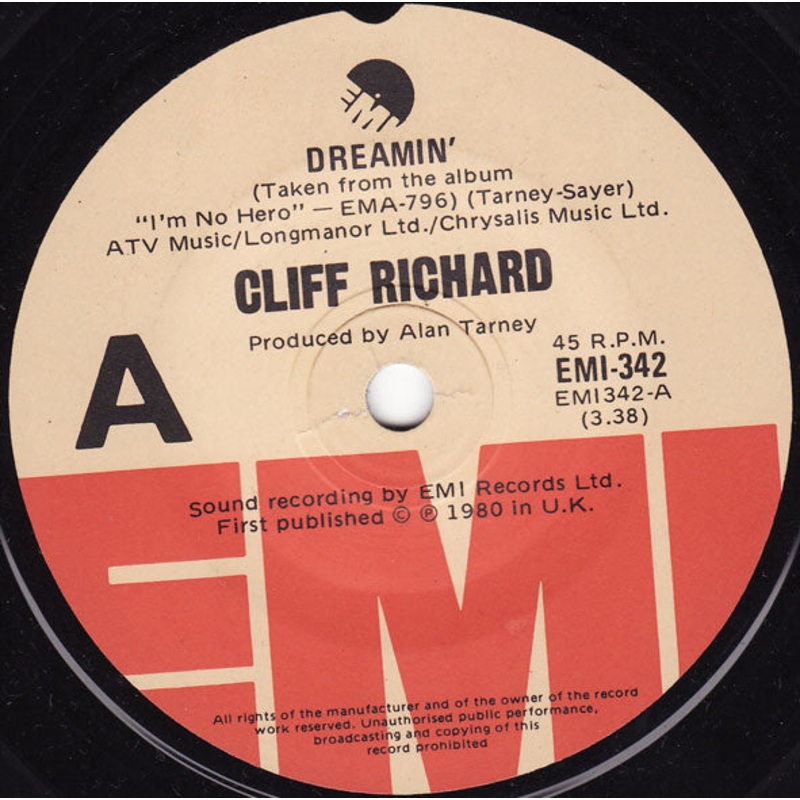 Cliff Richard – Dreamin’ (7, Single) (Very Good (VG))