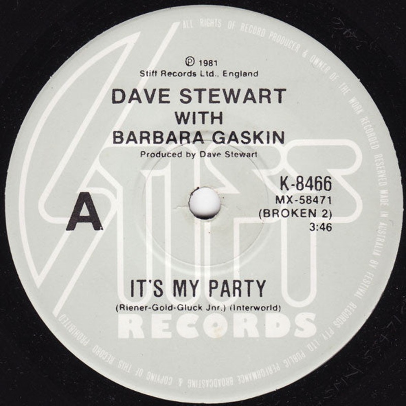 Dave Stewart With Barbara Gaskin* – It’s My Party (7) (Very Good (VG))