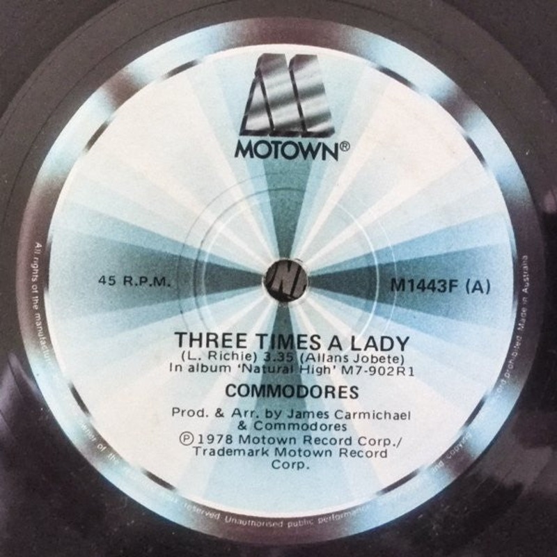 Commodores – Three Times A Lady  (7, Single, RP) (Very Good Plus (VG+))