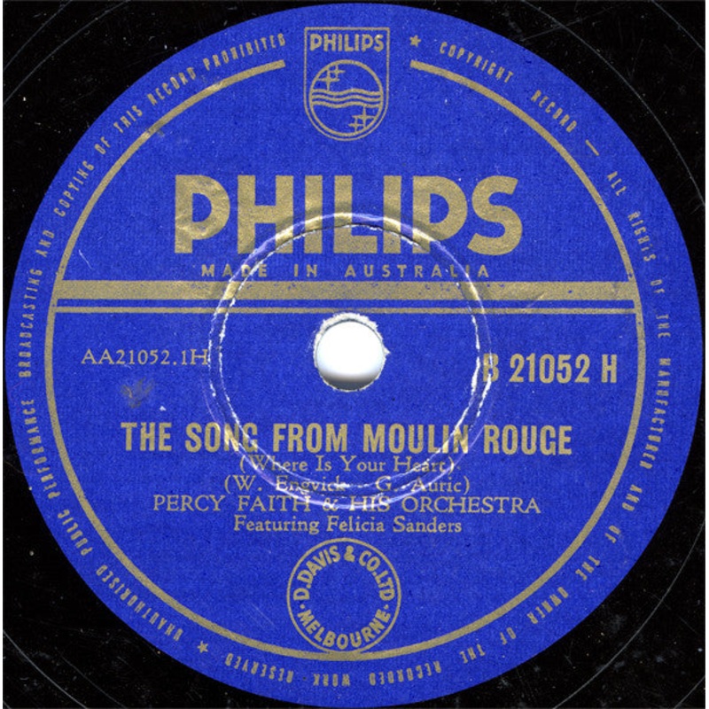 Percy Faith & His Orchestra – Song From Moulin Rouge / Swedish Rhapsody (Shellac, 10) (Very Good (VG))