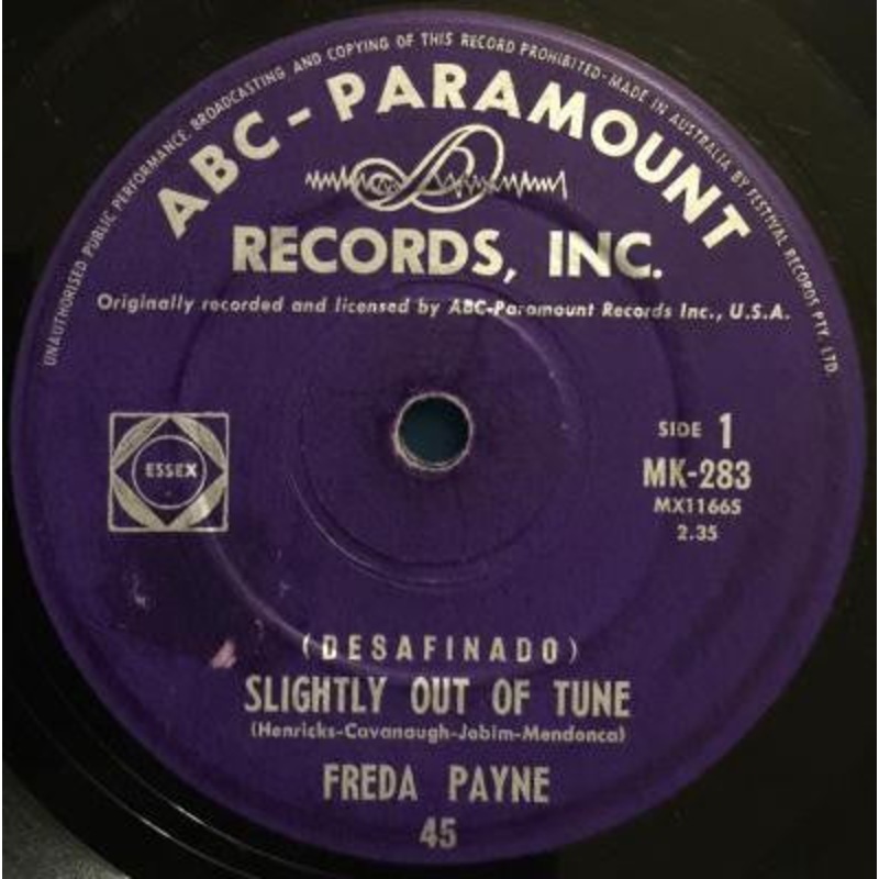Freda Payne – (Desafinado) Slightly Out Of Tune (7, Single) (Good Plus (G+))