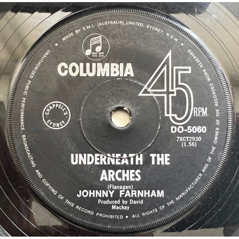 Johnny Farnham* – Underneath The Arches / Friday Kind Of Monday (7, Single) (Good Plus (G+))