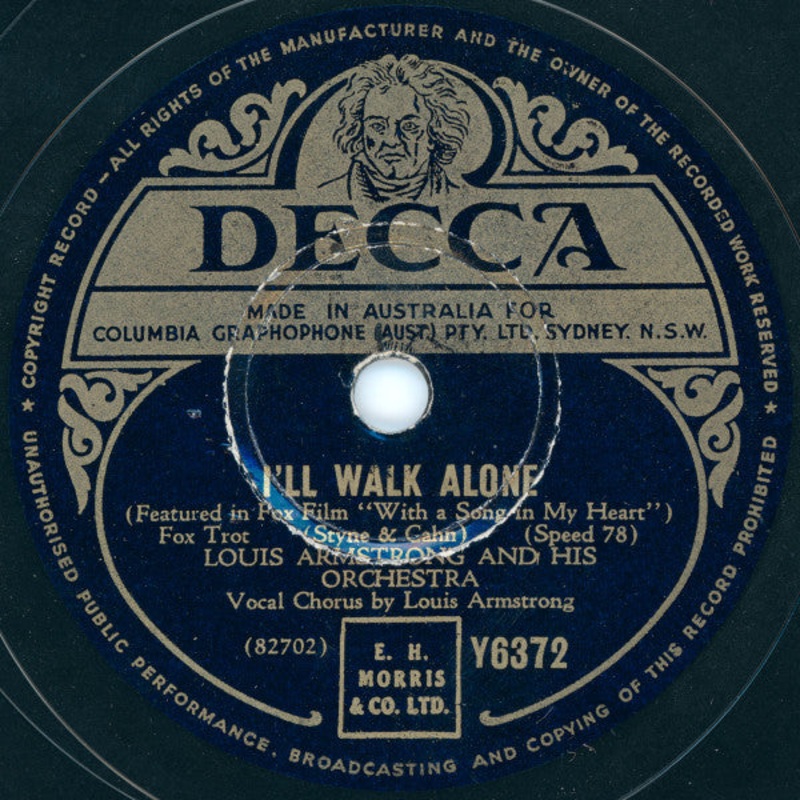 Louis Armstrong And His Orchestra – I’ll Walk Alone / Kiss Of Fire (Shellac, 10, Single) (Very Good (VG))