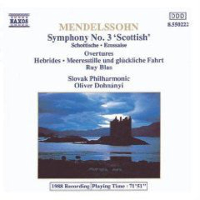 Mendelssohn*, Slovak Philharmonic Orchestra, Oliver Dohnanyi – Symphony No.3 Scottish, Hebrides, Meeresstille Und Glckliche Fahrt, Ruy Blas (CD, Album) (Very Good Plus (VG+))