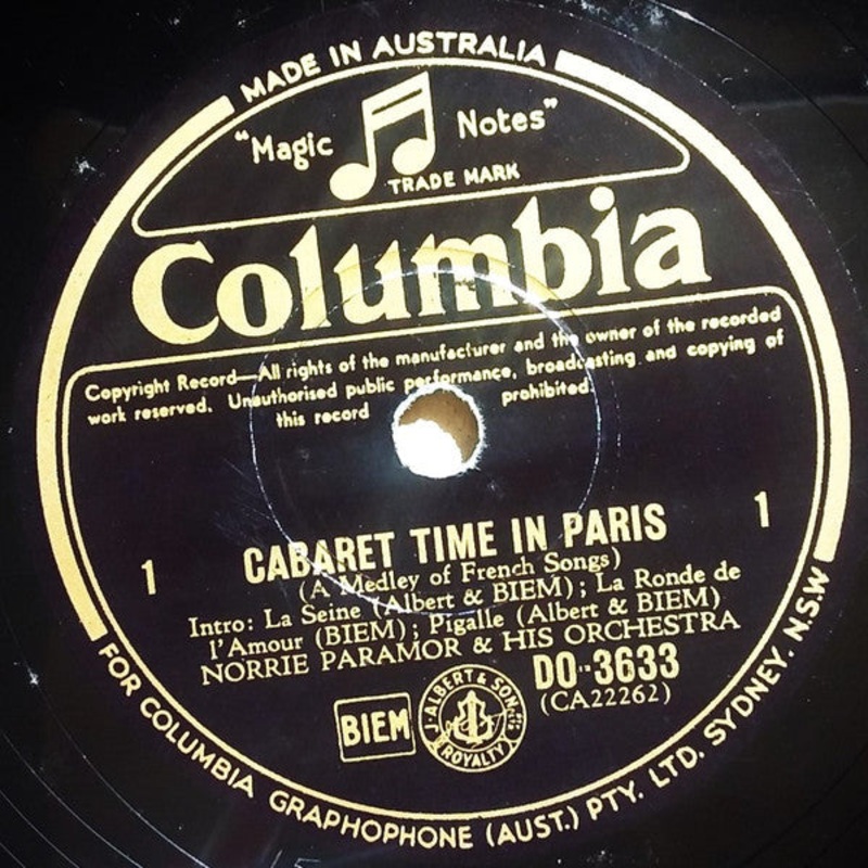 Norrie Paramor And His Orchestra – Cabaret Time In Paris 1 / Cabaret Time In Paris 2 (Shellac, 10, Mono) (Very Good (VG))