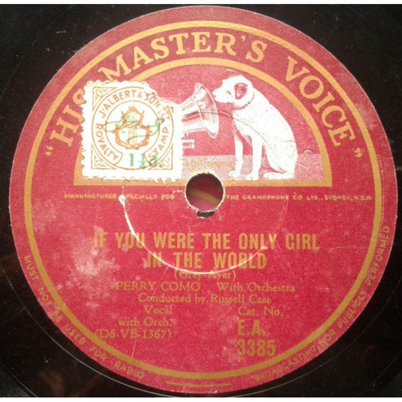 Perry Como – That Feeling In The Moonlight / If You Were The Only Girl In The World (Shellac, 10) (Good Plus (G+))