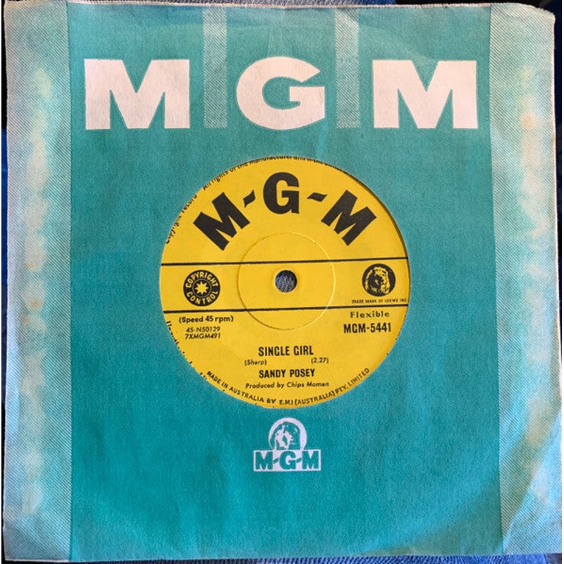 Sandy Posey – Single Girl (7, Single) (Good Plus (G+))